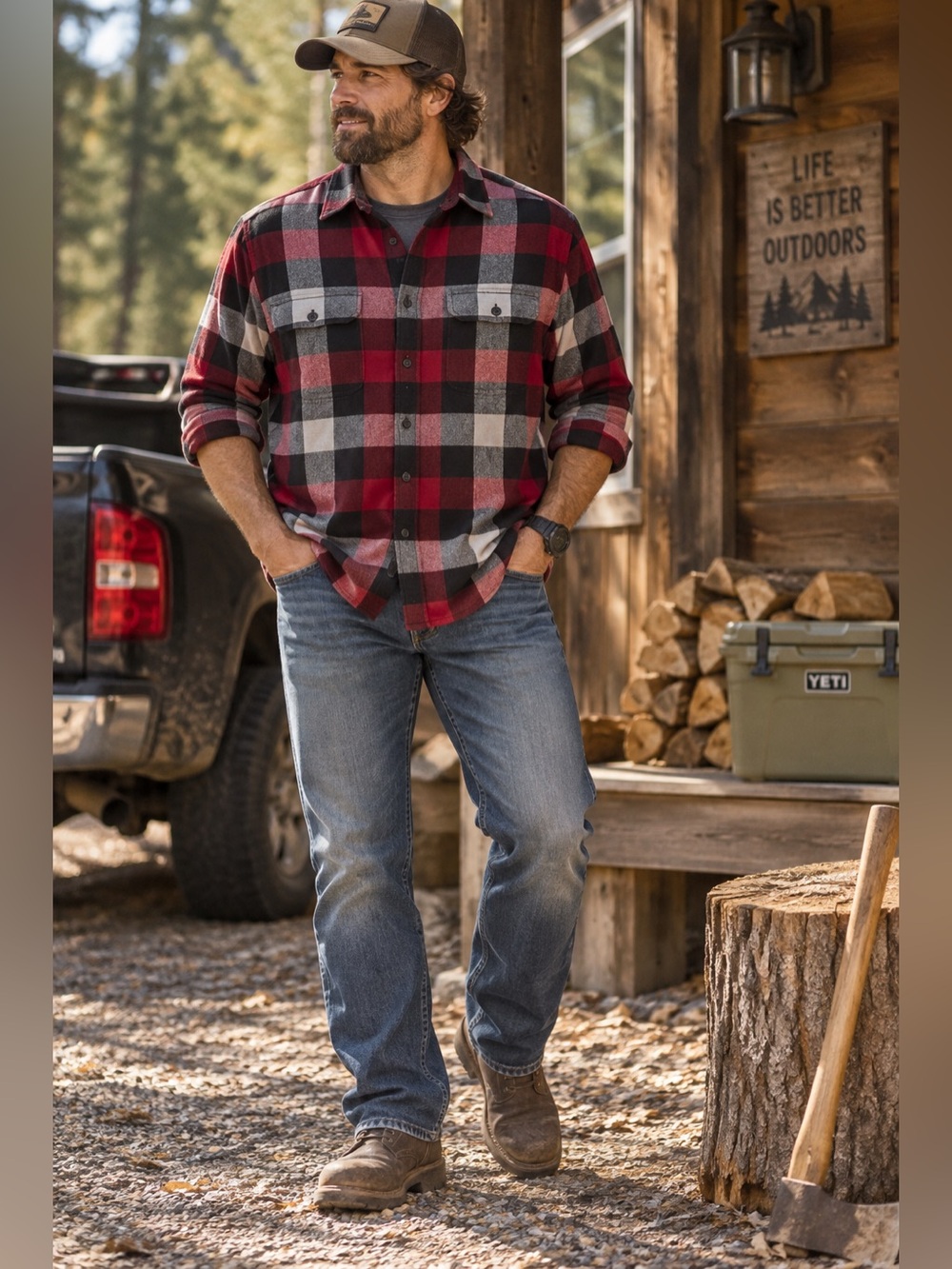 RedHead Bass Pro Shops Buffalo Plaid Flannel Shirt Men’s XL Red Black